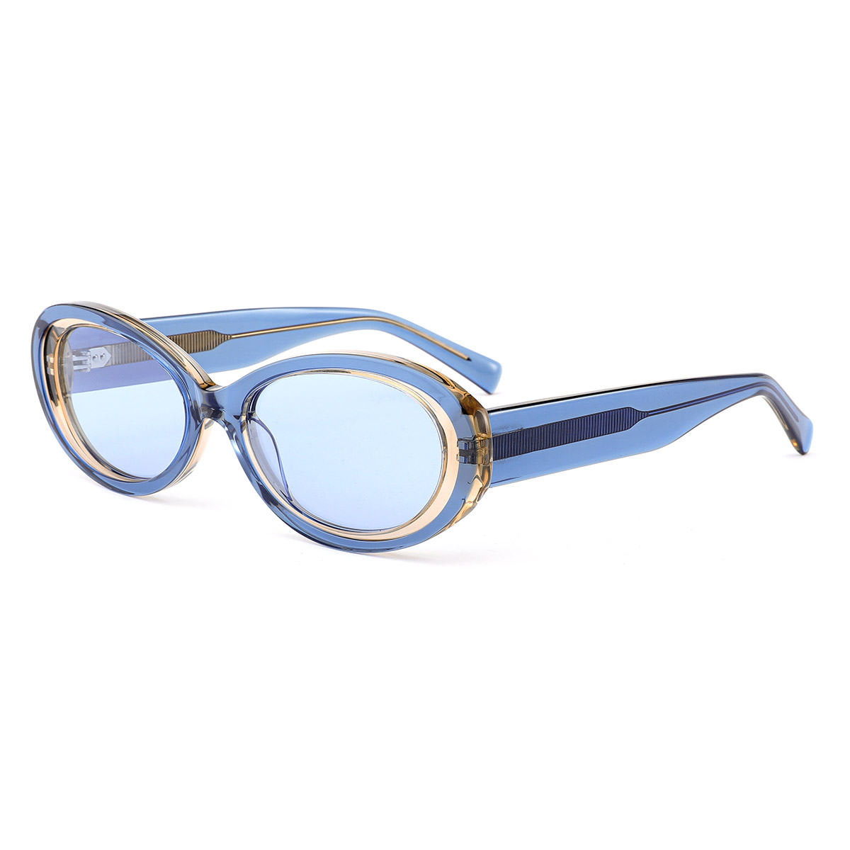 Gafas de sol de acetato de gradiente colorido anti-caída y resistente al impacto