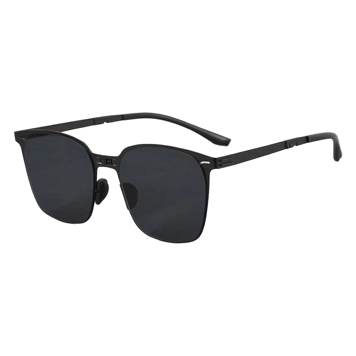 Plegado de gafas de sol de metal unisex unisex de cuadro completo