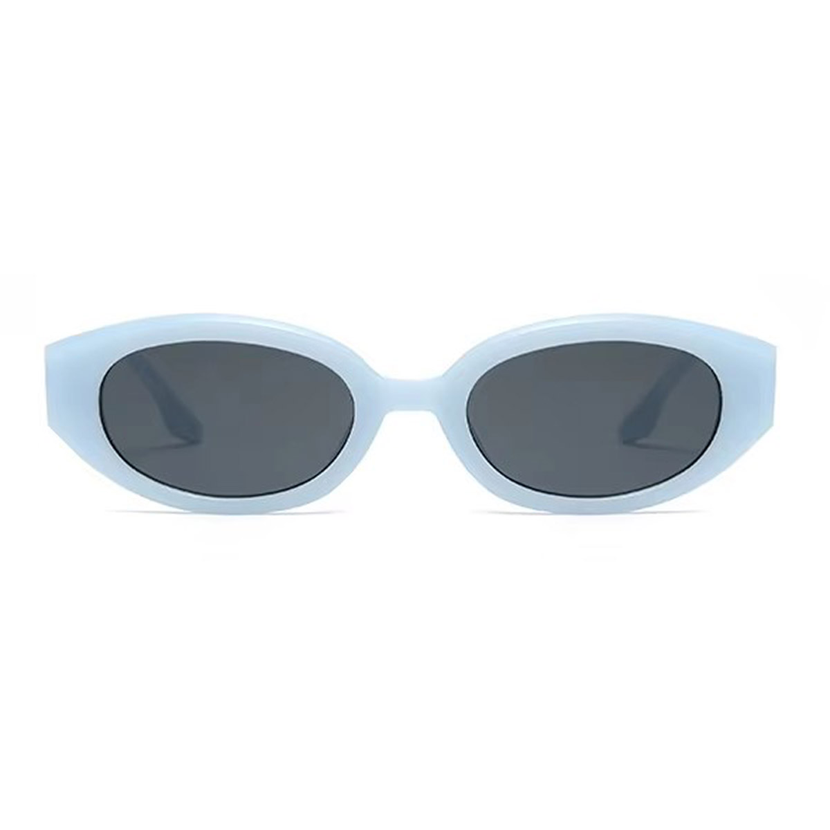 Gafas de sol de PC de marco ovalado resistente al impacto de la luz