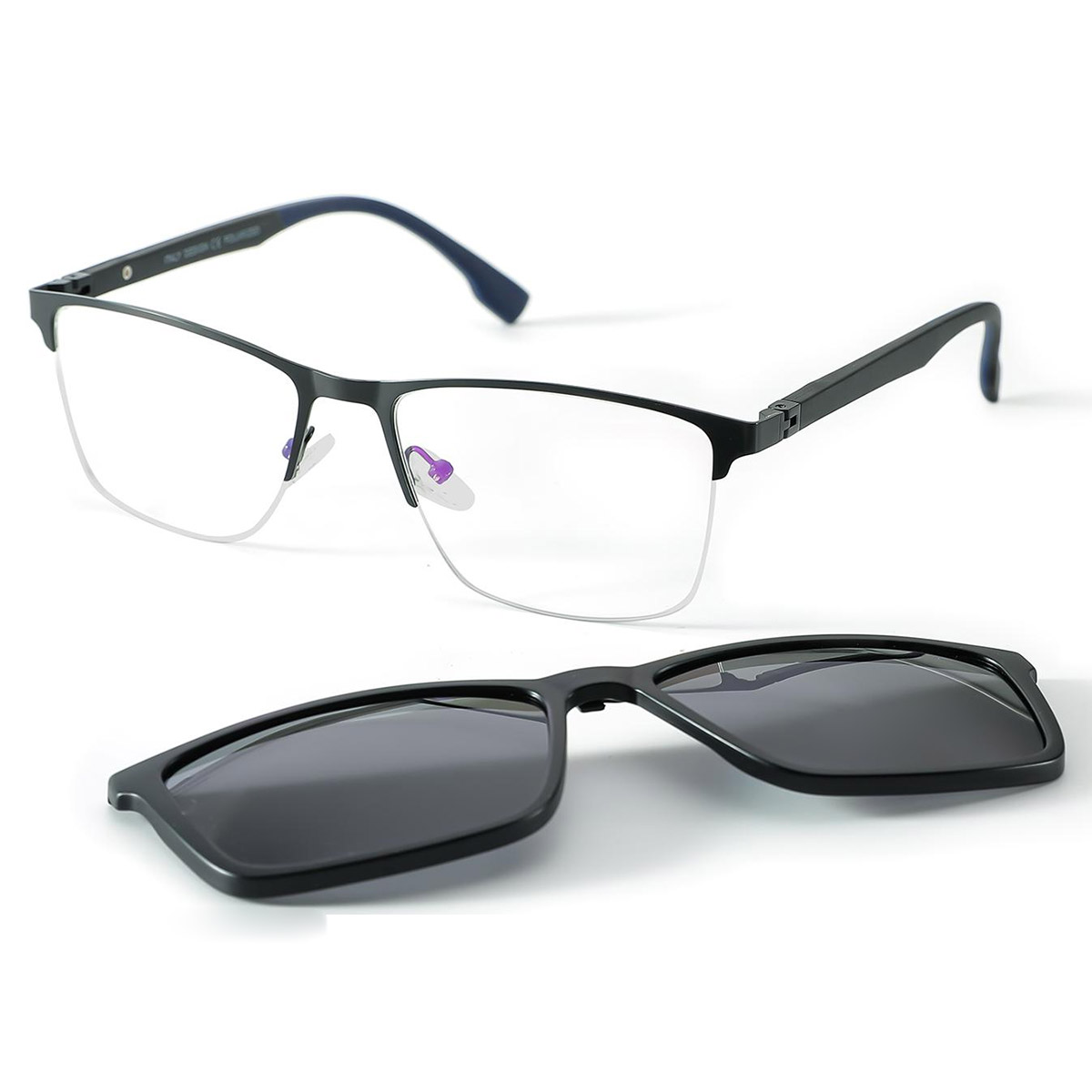Clip cuadrado ultraligero en gafas de sol