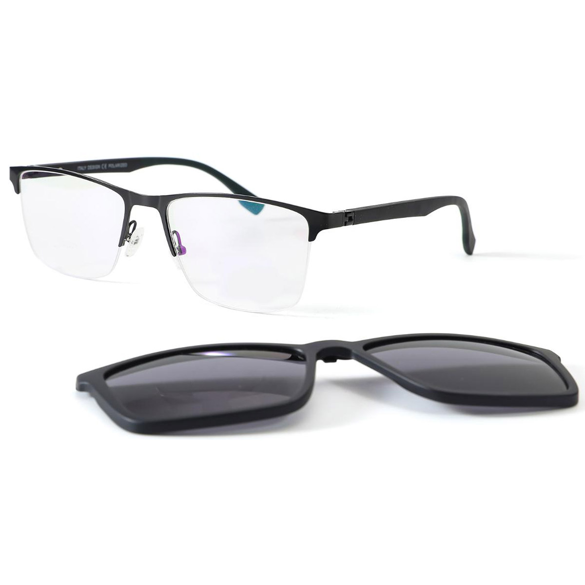 Clip cuadrado ultraligero en gafas de sol