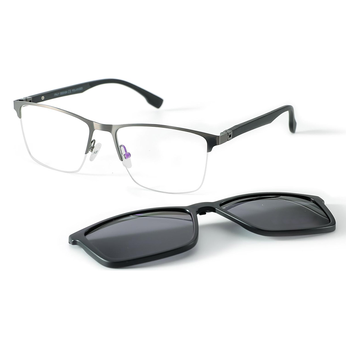 Clip cuadrado ultraligero en gafas de sol