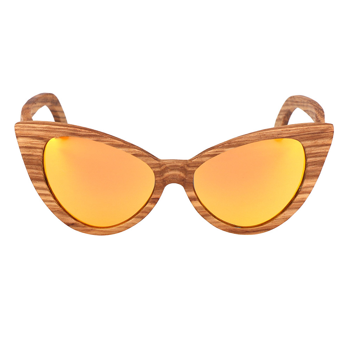 Marco de ojo de gato Gafas de sol de madera elegantes