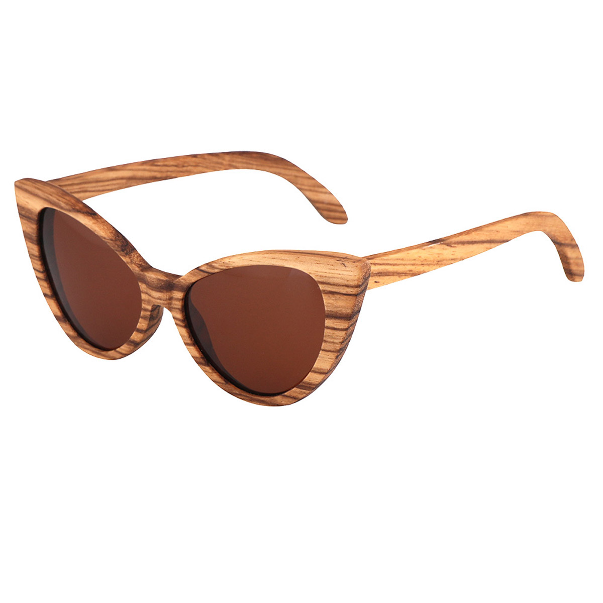 Marco de ojo de gato Gafas de sol de madera elegantes