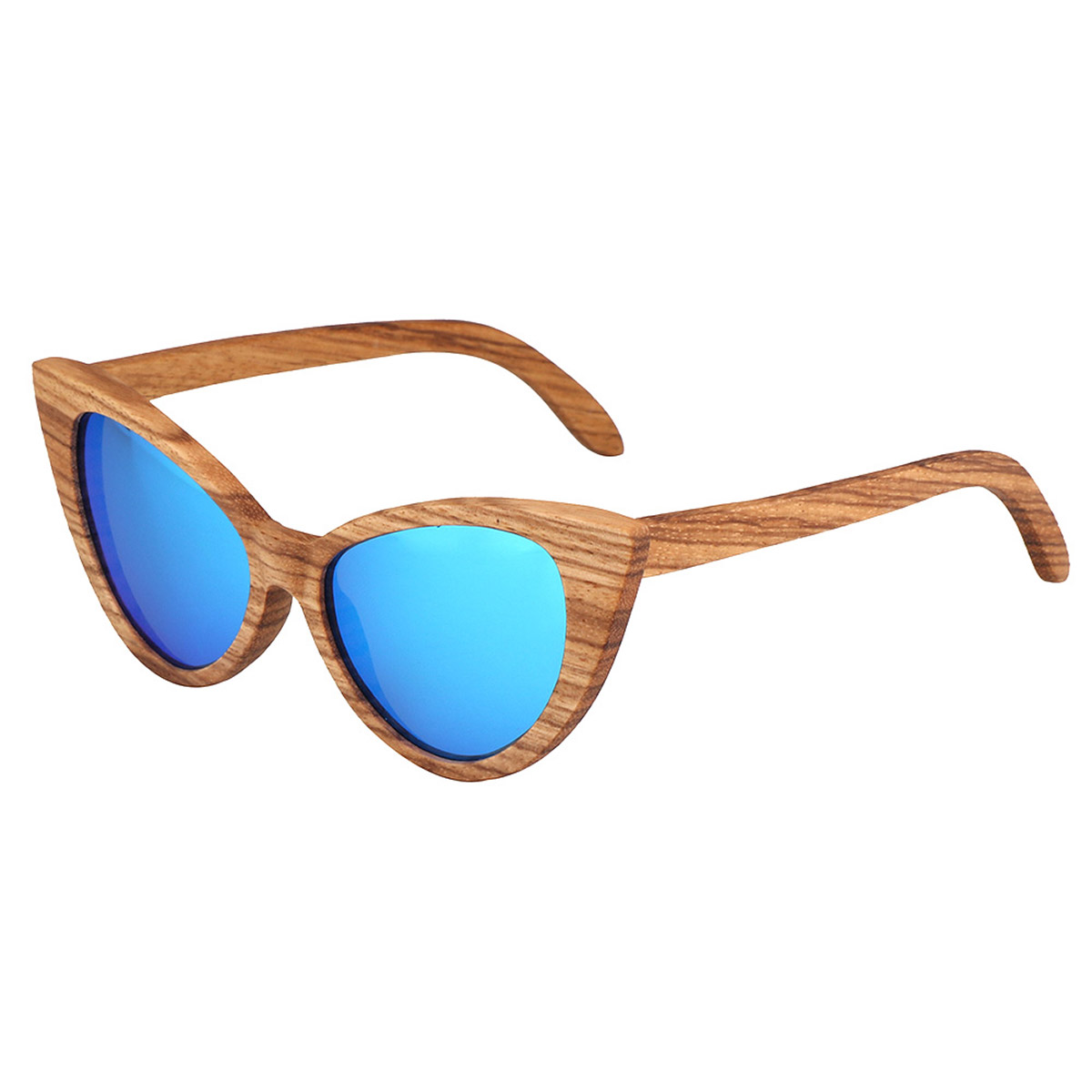 Marco de ojo de gato Gafas de sol de madera elegantes