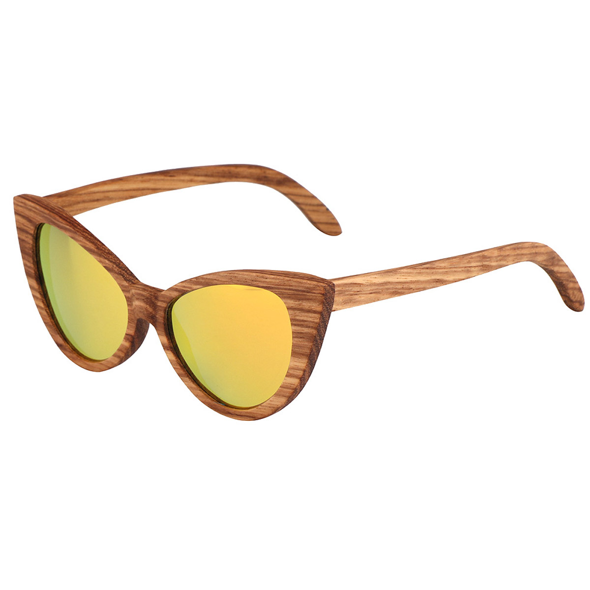 Marco de ojo de gato Gafas de sol de madera elegantes