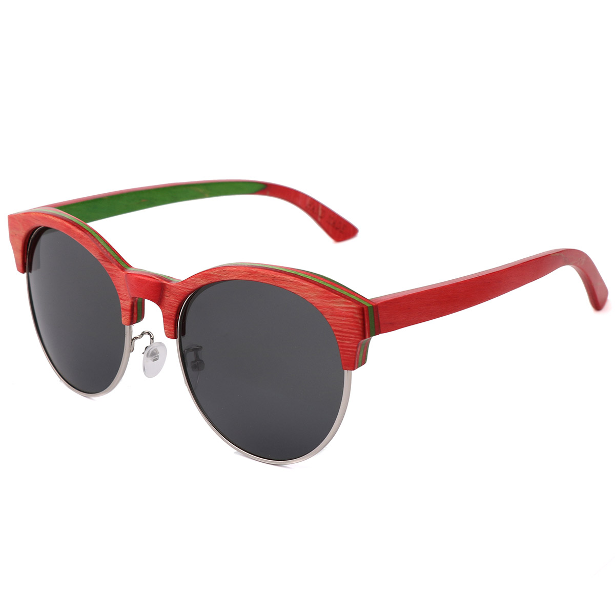 Marco de metal Madera Pies de grano costuras Gafas de sol resistentes a los arañazos