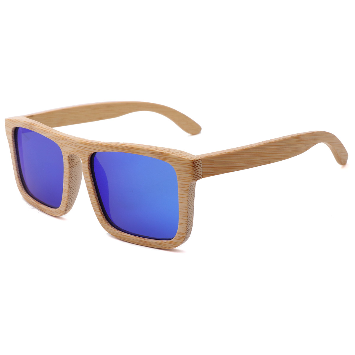 Gafas de sol de marco cuadrado de bambú natural liviano
