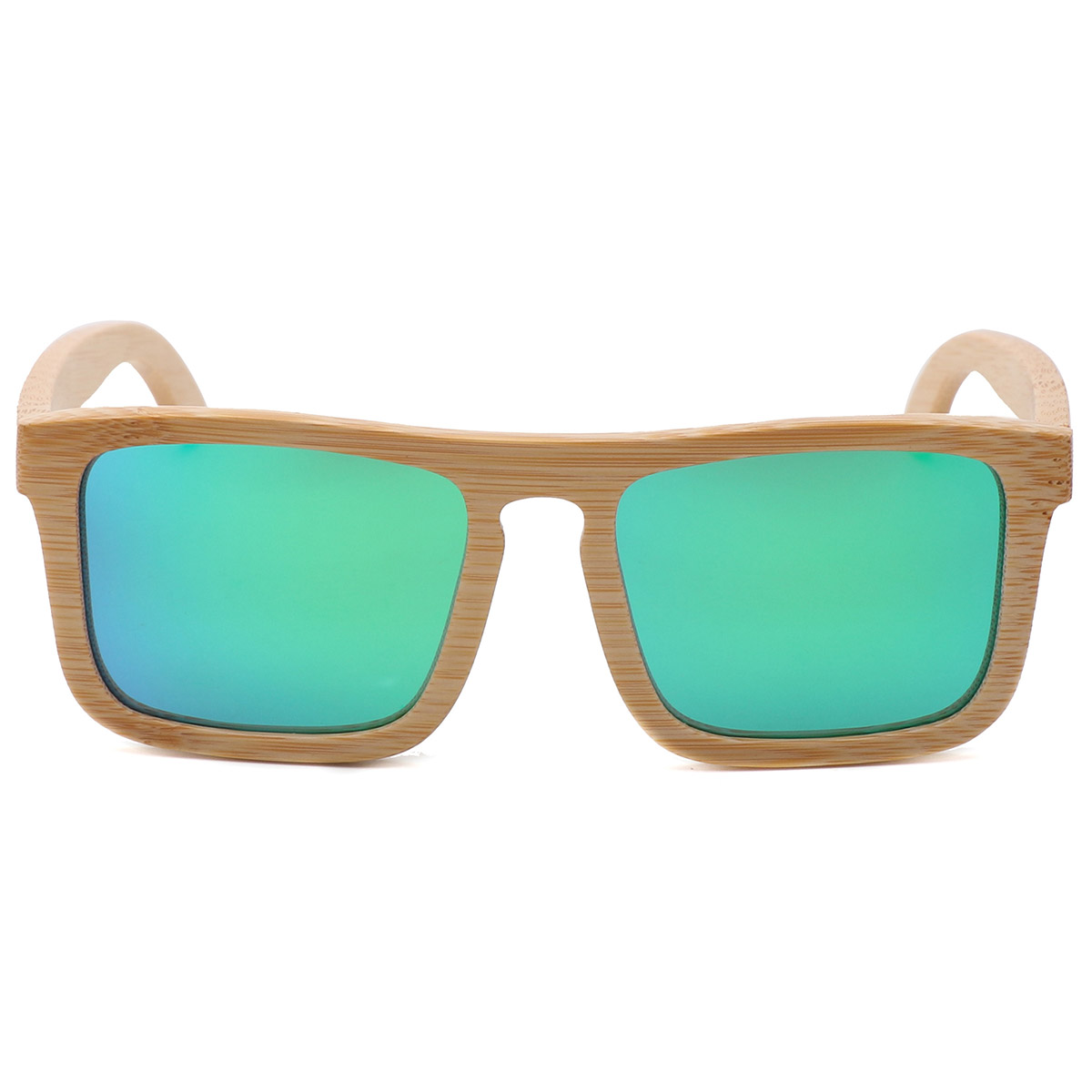 Gafas de sol de marco cuadrado de bambú natural liviano
