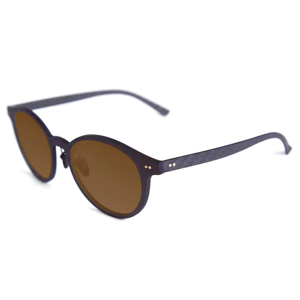 Gafas de sol de fibra de carbono anti-glaseado de marco redondo clásico
