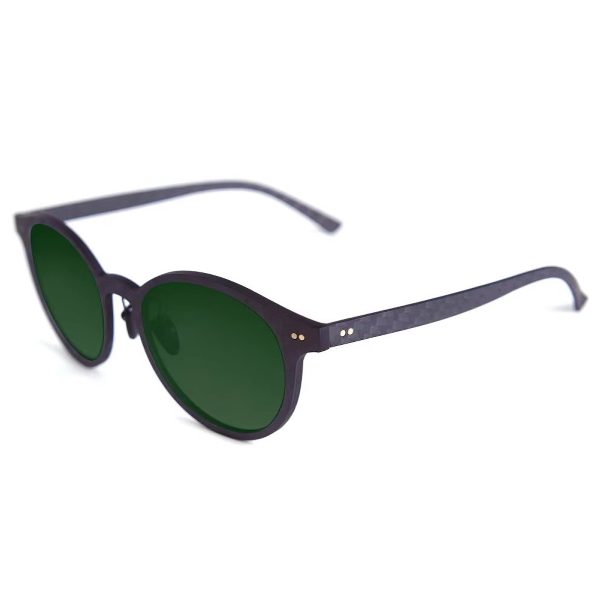 Gafas de sol de fibra de carbono anti-glaseado de marco redondo clásico