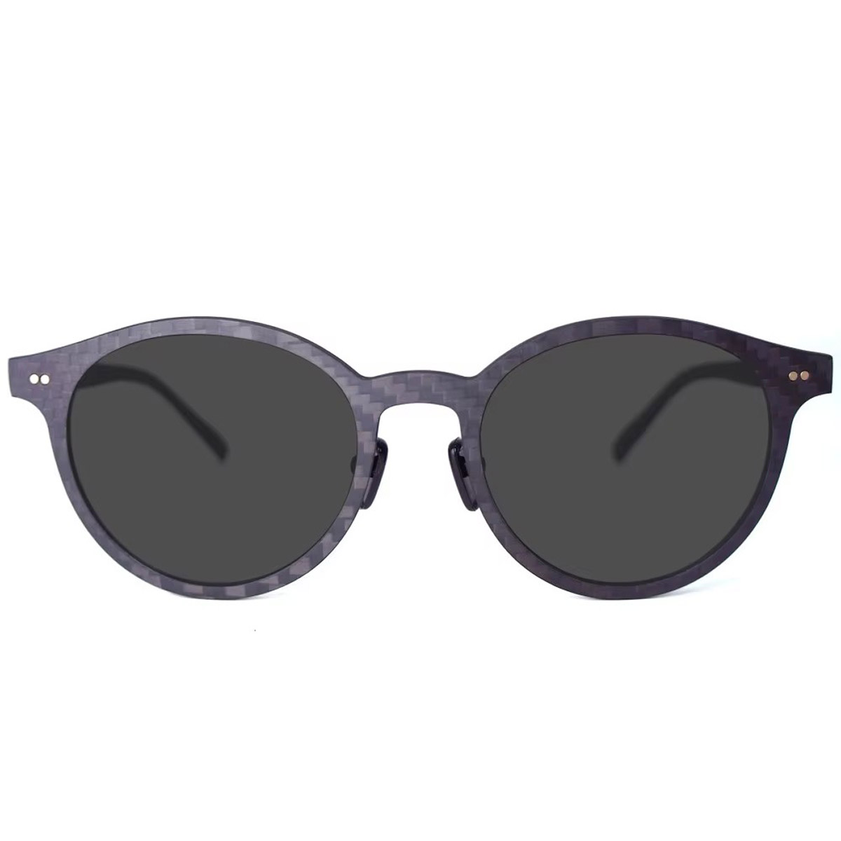 Gafas de sol de fibra de carbono anti-glaseado de marco redondo clásico
