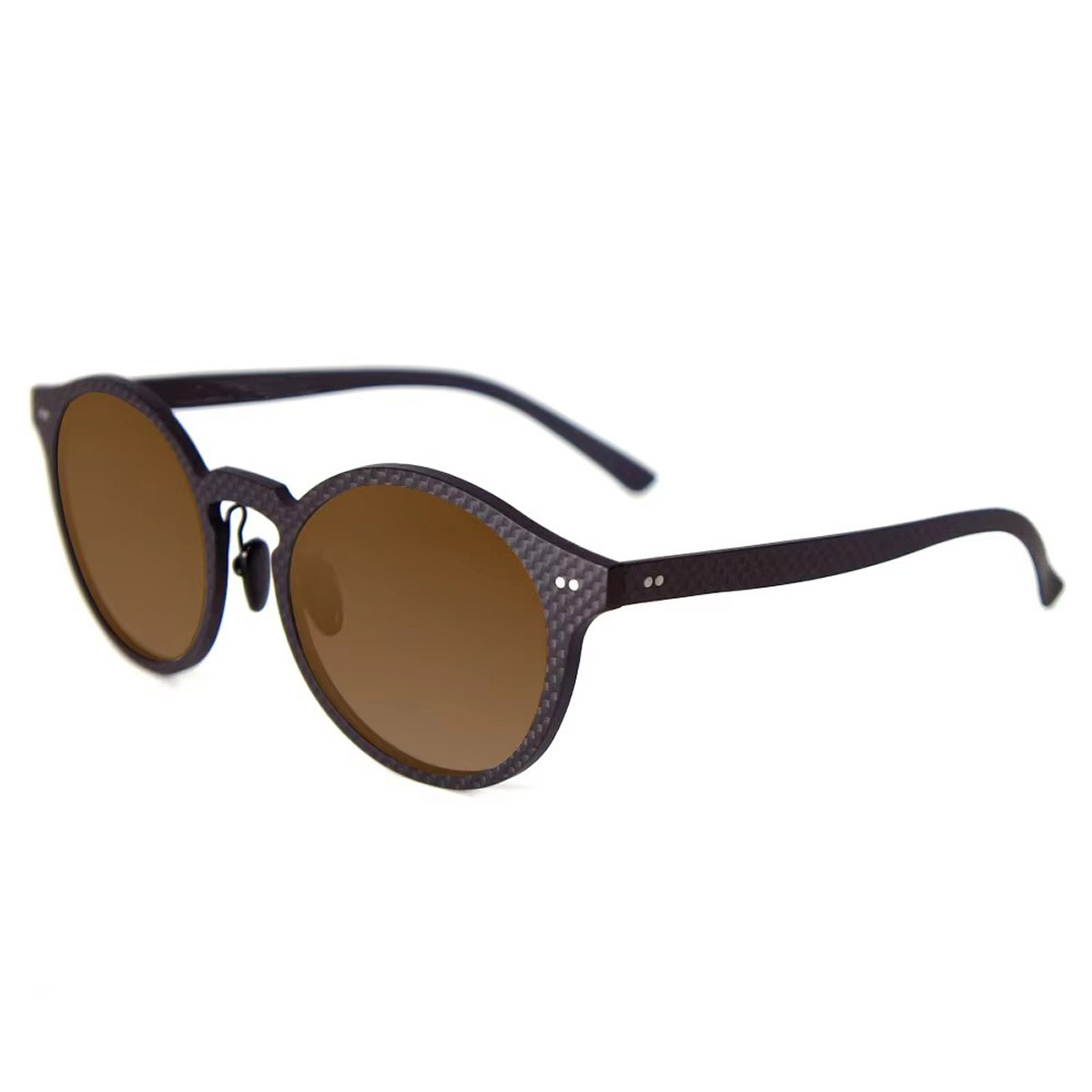 Gafas de sol de fibra de carbono de marco redondo retro
