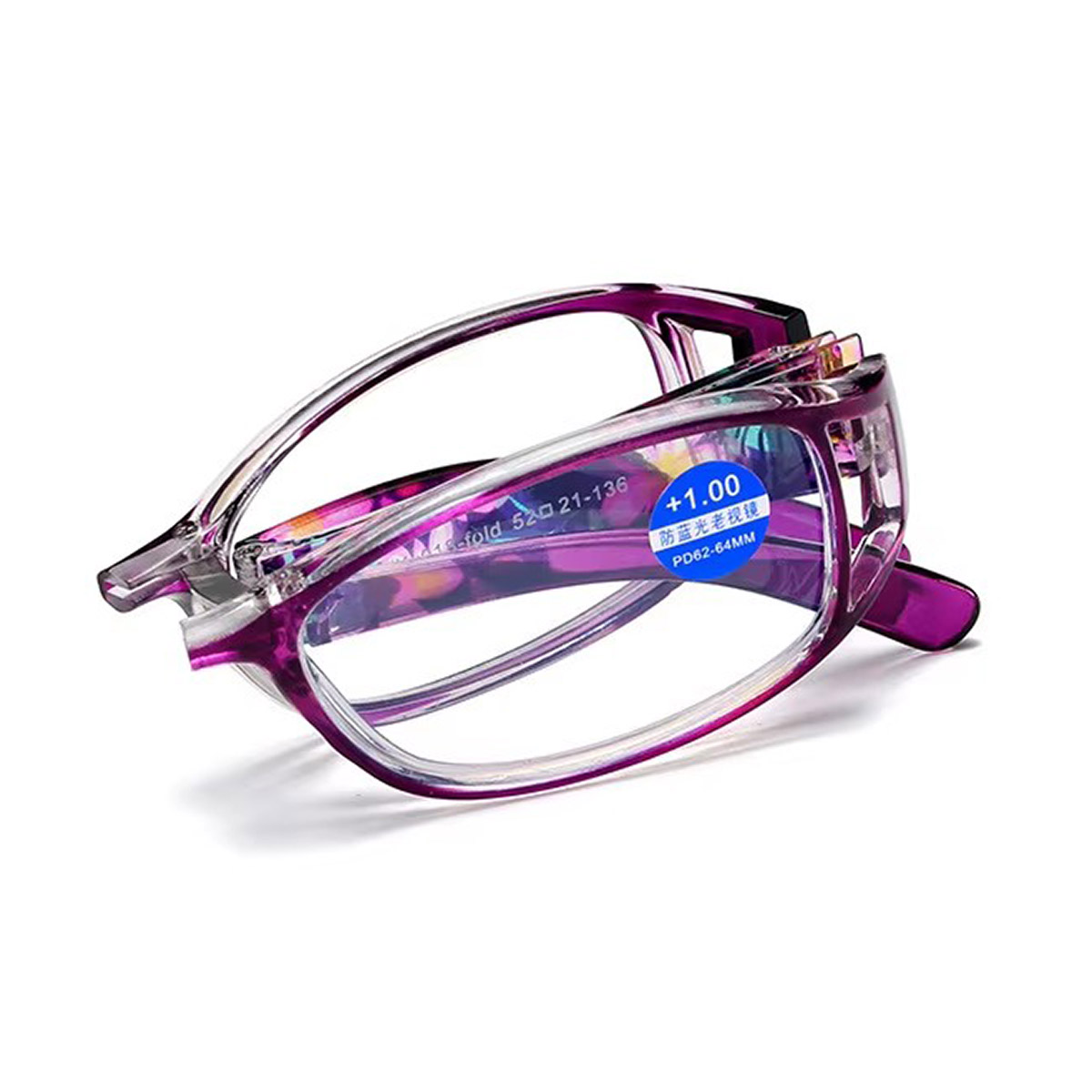 Gafas de lectura ovaladas portátiles plegables de hombres y mujeres TR90